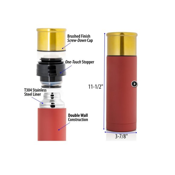 Shotgun Shell Style Thermos Vacuum Bottle 33.8oz (1L) - Picture 4 of 6